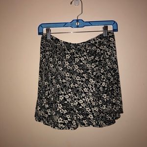 Black and White Floral Skirt